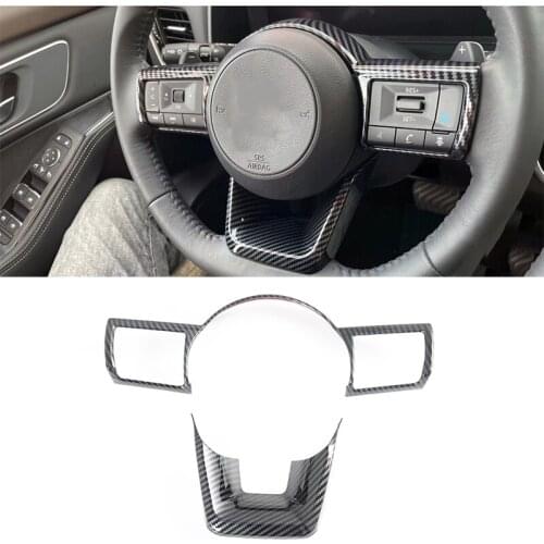 Chrome Interior Steering Wheel Panel Cover Trim Badge Frame Molding Garnish Bezel For Nissan Rogue X-Trail T33 2021 2022
