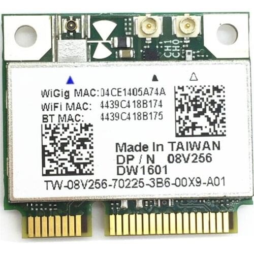 Card for Dell Wireless DW1601 7Gbps WiGig QCA9005 802.11ad Half Mini PCIe WiFi Card