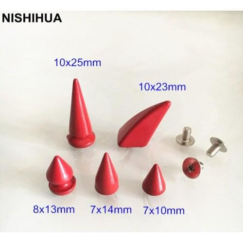 Fashion Red Painted Spike Rivet Studs,DIY Costume/Bags/Shoes/Boots Rivets,Screw in Rivet Studs For Night Club Dancing Clothes