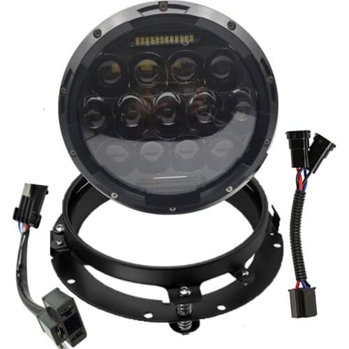 7'' 7 Inch Motorcycle Headlight Mounting Bracket Ring with 7inch LED Headlight High Low Beam for Harley Motorcycle Black/Chrome