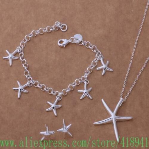 Silver Plated Jewelry Sets Bracelet 124 + Necklace 281 + Earring 280 /dzjamqqa balajrsa AS085