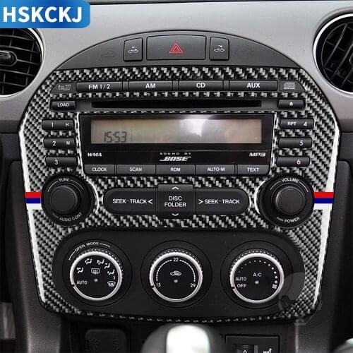 For Mazda MX-5 Miata 2009-2015 MX5 NC Roadster Carbon Fiber Sticker CD Radio Panel Navigation Display Interior Car Accessories