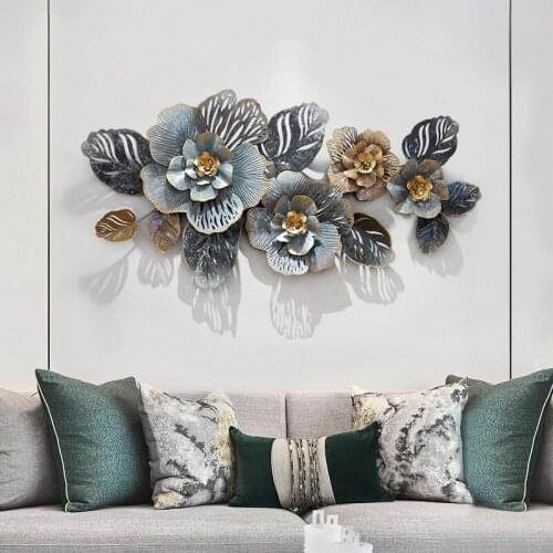 European Style 3D Wall Hanging Iron Flower Wall Decoration Bedroom Antique Craft Living Room Decoration Accessories