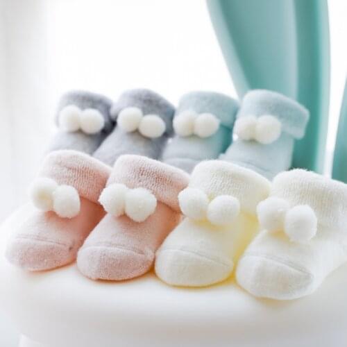 New cute ball baby socks for autumn and winter warm and comfortable baby foot sock