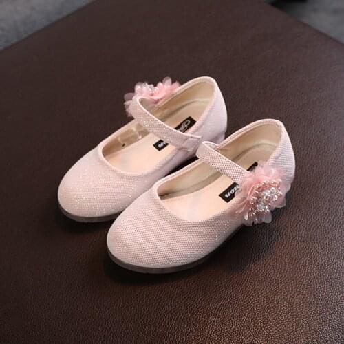 Baby Girls Shoes Children Floral Pearl Princess Shoes Fashion Dance Party Cute Comfortable Shoes Spring Autumn Child Toddler