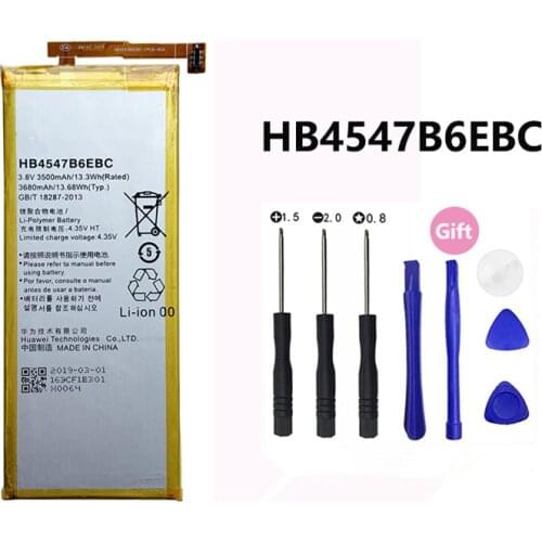 Hua Wei 100% Orginal HB4547B6EBC 3500mAh Battery For Huawei Honor 6 Plus PE-TL20 PE-TL10 PE-CL00 PE-UL00 Batteries +Tools