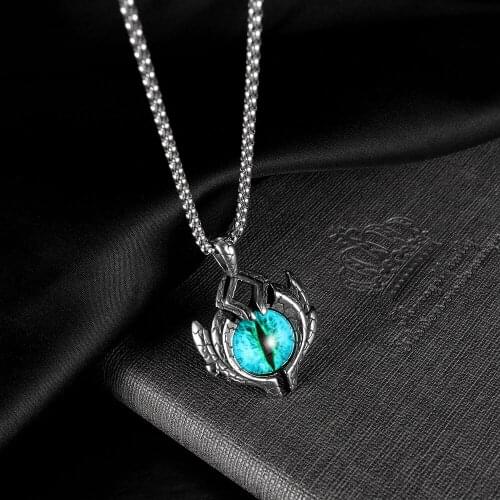 Titanium Steel Devil Eye Necklaces For Men Women Trendy Vintage Retro Cool Turkish Eye Pendant Necklace Fashion Jewelry Gifts