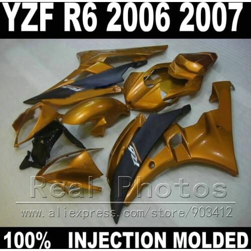 Fit for YAMAHA R6 fairing kit 06 07 Injection molding yellow matte black 2006 2007 YZF R6 fairings