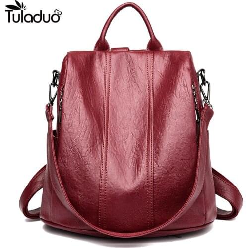 Backpack Female Women Bag Brand Fashion High Quality Casual School Bags PU Leather Bags For Teenage Girls Factory Price