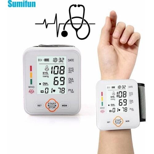 LCD Digital Voice Broadcast Full-automatic Wrist Sphygmomanometer Blood Pressure Monitor Home Bp Meter Monitors Health Care