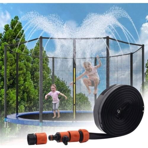 8/12/15m Trampoline Sprinkler Hose Waterpark Sprinkler With Zip Ties For Summer Children Garden Irrigation Sprinkling Cooling B