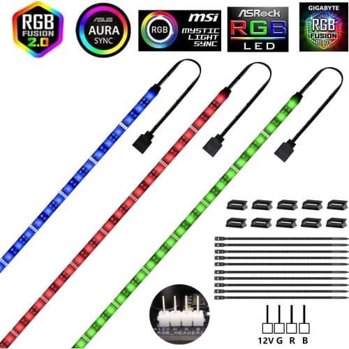 12V RGB Led Strip light 4pin LED Headers For PC , Computer Case / RGB Strip Mainboard Control Panel RGB-Header (+12V,G,R,B)