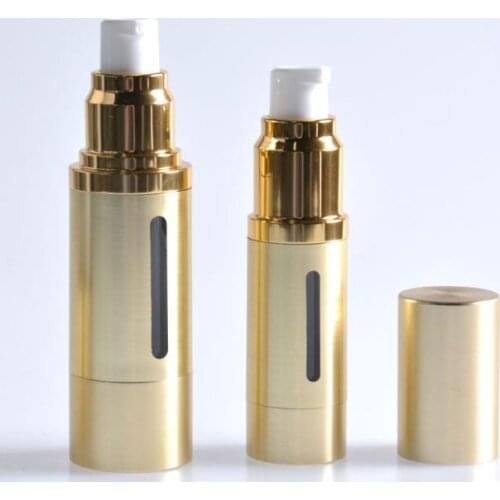 30ml Airless Pump Bottle Gold Color Airless Vacuum Eye Cream Essence oil Lotion Pump Bottle SN3133