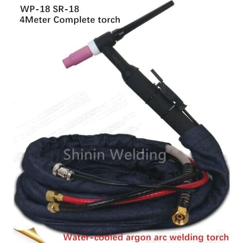 WP-18 water-cooled argon arc welding torch M16 nut stainless steel circulating water cooling argon arc welding gun line 4METER
