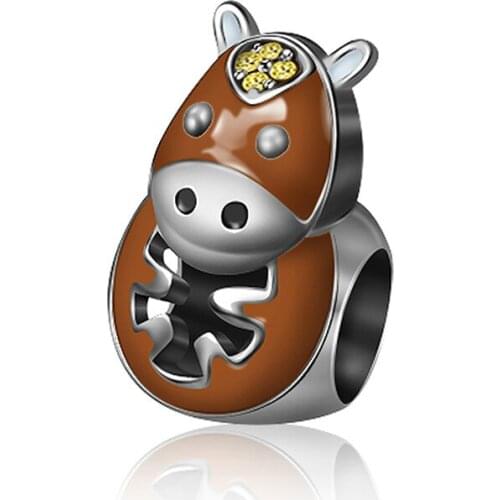 NEW 100% 925 Sterling Silver Charm 1:1 Original Authentic Classic Horse Of The Zodiac Retro Elegant Women Bead 2081-2100
