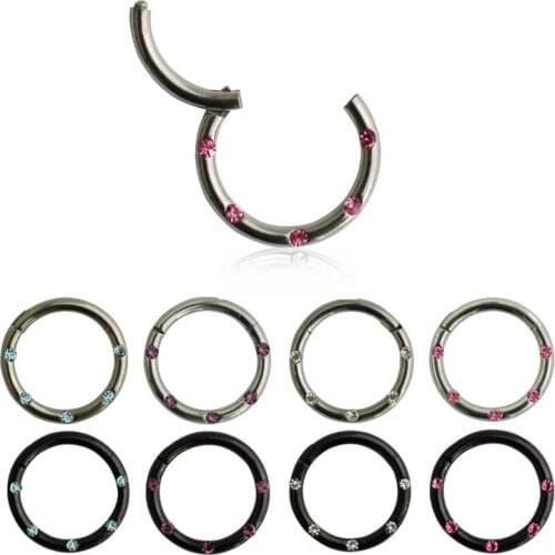 1pc 16g G23 Titanium Segment Hinged Rings Septum Nose Clicker Piercing Lip Earrings Cartilage Helix Nipple Ring Body Jewelry