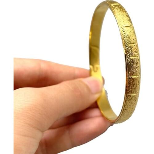1Pcs Dubai Gold Color Bangles For women man fashion Bangles African bridal Wedding Jewelry gifts bracelet jewelley