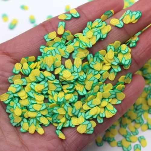 100g/Lot Maize Slices Polymer Clay 5mm Corn Sprinkles Hot Soft Clay for DIY Crafts Filling Accessories