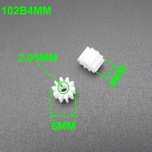 1000PCS 0.5M 0.5 Modulus Plastic Spur Gear T=10 Aperture 2mm 2.05MM10 Teeth 4MM X 6MM 10T 2B 102B4MM Loose Match Thin Height 4mm