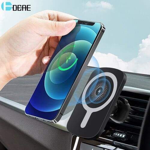 15W Magnetic Wireless Car Charger Mount Phone Mount Air Vent Phone Holder Magnet Fast Charging for Apple iPhone 12 Pro Max Mini