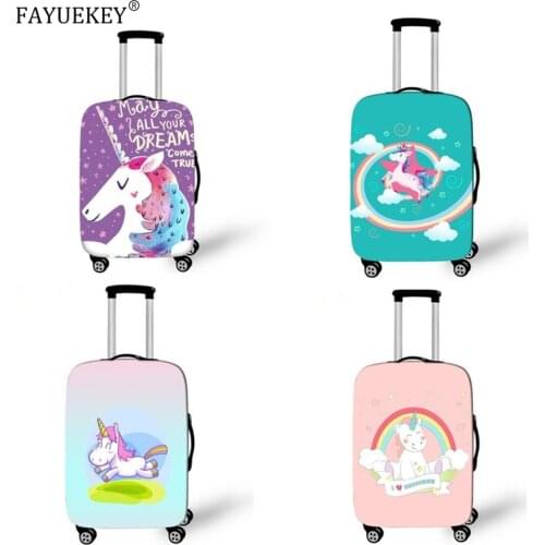 18-32 Inch Cartoon Rainbow Unicorn Elastic Suitcase Protective Covers Luggage Cover Travel Bag Cover Travel Accessories
