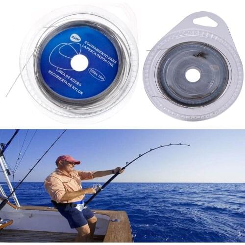 2 Rolls 10m 60LB Fishing Line Wire Leader Nylon Coated Stainless Steel Leader Wire Fishing Accessories Dropshipping