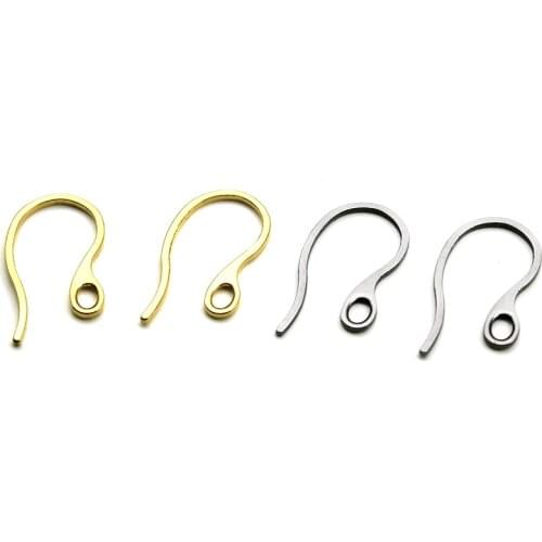 20pcs 12x22mm 316L Surgical Stainless Steel Gold Silver Earring Hooks Earrings Clasps Findings Ear Wires For DIY Jewelry Making