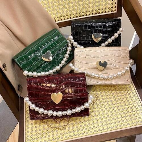 2021 Korean Version Cheap Crossbody Shoulder Bag Female Women Handbags Retro Small Square Bag Chain Female Cosmetic Bag