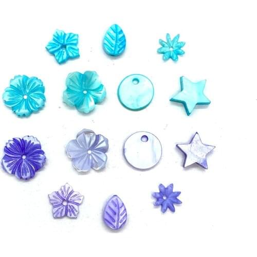 3pcs/bag Exquisite Dyeing Carving Stars Snowflakes Round Beads Pendants Handmade Necklaces Bracelets Earrings Accessories