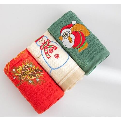 3pcs High Quality Christmas Gift Box Wine Kitchen Tea Dish Towel Bathroom Towels Face Towels 100% Cotton