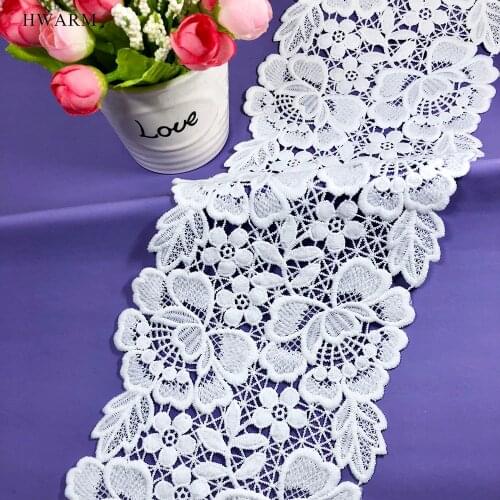 5yard High Quality White African Lace Fabric 2021 For Dresses Women Sewing Trim Clothing Skirt Accessories Wedding Decoration