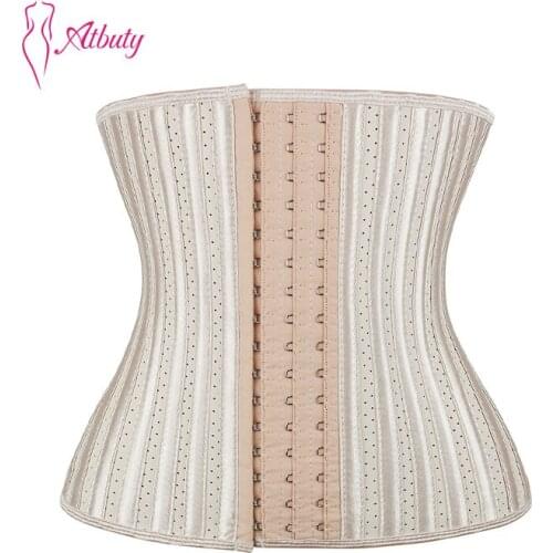 Atbuty Waist Trainer 25 Steel Bones Breathable Latex Waist Cincher Corset Stomach Slimming Body Shaper