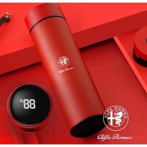 Car Steel Display Water Bottle Travel Sport Water Cup for Alfa Romeo 159 147 156 Spider GT Giulia Mito Giulietta Car Accessories