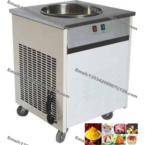 Free Shipping Commercial Use Stainless Steel 110v 220v Electric Single Pan Thailand Fried Ice Cream Yogurt Machine Maker