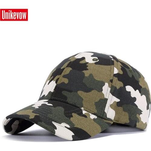 UNIKEVOW Camouflage Baseball Cap Mens Adjustable Cap Casual leisure Cotton hats Solid Color Fashion Snapback Summer Fall hat