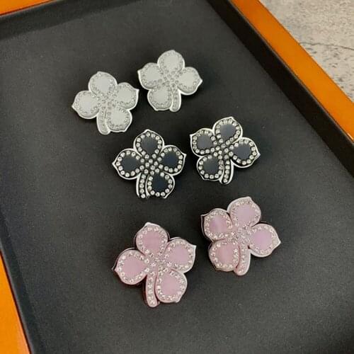 Brand Pure 925 Sterling Silver Jewelry For Women Bowknot Earrings Heart CZ Zircon Earring Cute Crown Stud Earrings Party Jewelry