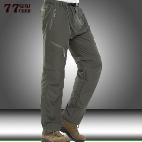 Mens Military Cargo Pants Spring Summer Casual Waterproof Quick Dry Breathable Trousers Army Tactical Joggers Removable Pants