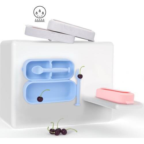 LOFCA Baby Plates Safe Silicone Separable Plate Solid Cute Cartoon Children Dishes Training Tableware Kids Feeding Bowls