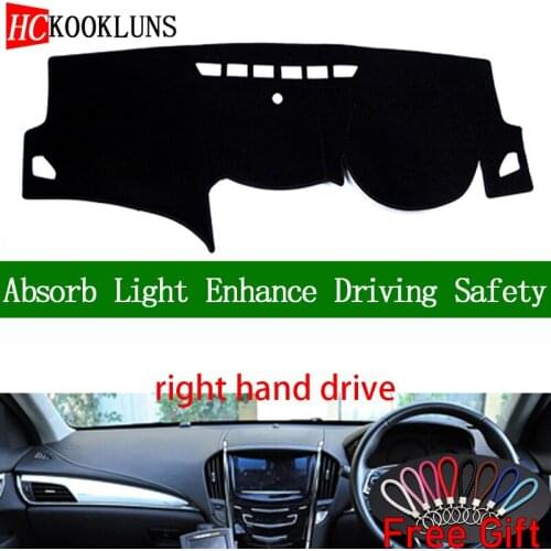 For Cadillac ATS 2013 2014 2015 2016 2017 Right Hand Drive Dashboard Cover Car Stickers Dash Mat Carpet Interior Accessories