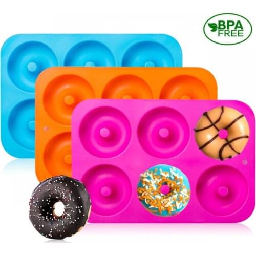 6 Grid Donut Mold Silicone Bakery Baking Pan Non-Stick Donut Maker Diy Dessert Chocolate Cake Donut Baking Moulds Kitchen Tools