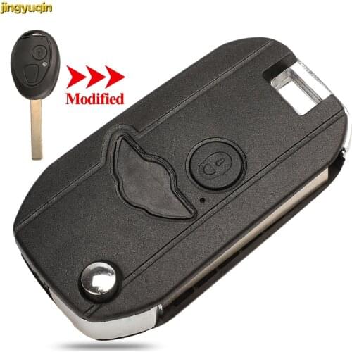 Jingyuqin Modified Flip Remote Car Key Shell Fob For BMW Mini One Cooper R50 R53 Blank Key Case 2 Buttons