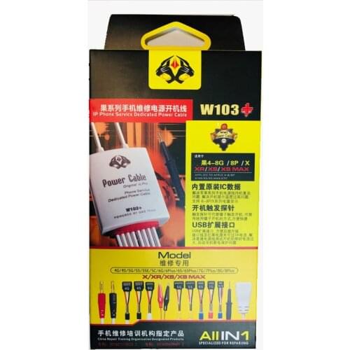 W103+ Phone Current Test Dedicated Power Cable Battery Charging Wire for iPhone XS MAX X XR 8 8p 7p 7 6S 6 Plus 6 5s 5 4s