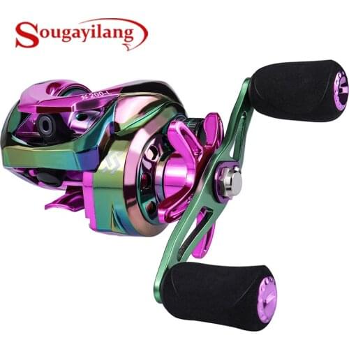 Sougayilang Colorful Fishing Reel 12+1BB BaitCasting Fishing Reel 7.2:1 Gear Ratio Pancing for Freshwater Fishing Max Drag 10kg
