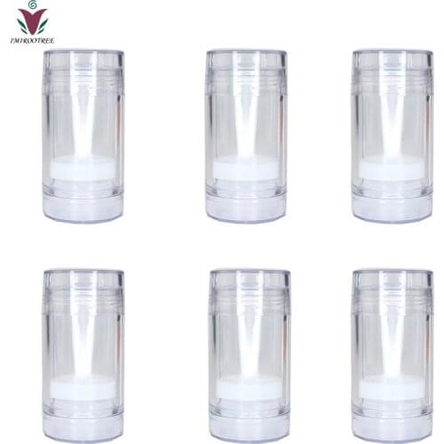 Freeship 5pcs 30ml Clear Empty Plastic Round Deodorant Containers,Round Shape Bottom Filling Stick Deodorant Container Twist Up