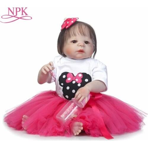 NPK reborn doll with soft real gentle touch 2017 NEW design free shipping vinyl baby dolls birthday present for girl