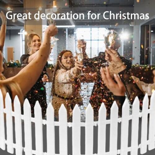 Hot Newest 1 Pcs Countryside Beautiful Plastic Fence Christmas Decorative Fence Plastic Hotel Fashion Christmas Tree Fence