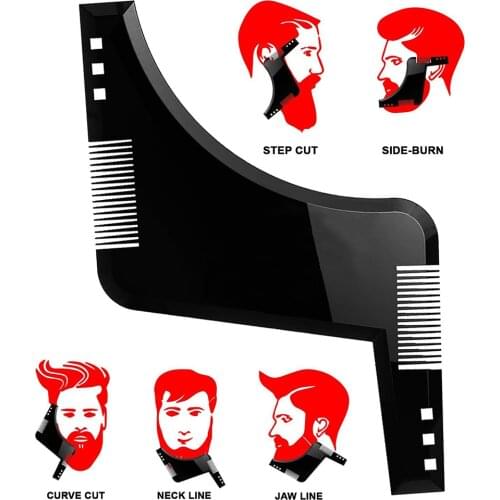 1Pc Men Beard Shaping Styling Template ruler combs Appearance Moustache moulding Hairdressing Plastic Beard Hair Comb Dropship