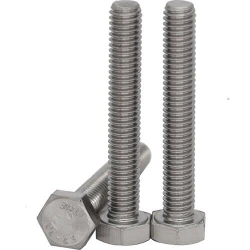 M5 M5*45 M5x45 M5*50 M5x50 M5*55 M5x55 304 316 Stainless Steel SS DIN933 Bolt Metric Full Thread External Hex Hexagon Head Screw