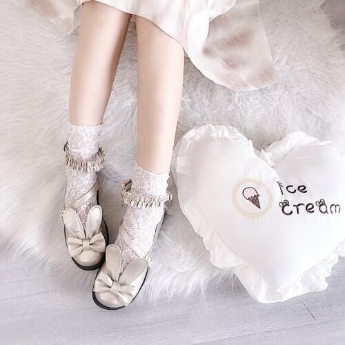 Rabbit Ear Sweet Loli Girls Cosplay Female Kawaii Tea Party Japanese Cute Anime Lolita Shoes Women Harujuku Jk Uniform Shoe