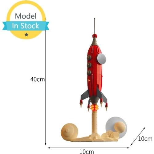 MOC Retrofuturistic Rocketshipby TheCorollaGuy Imitates The Rocket Launch Scene Bricks Sets Model Hobby Collection Boy Toys Gift